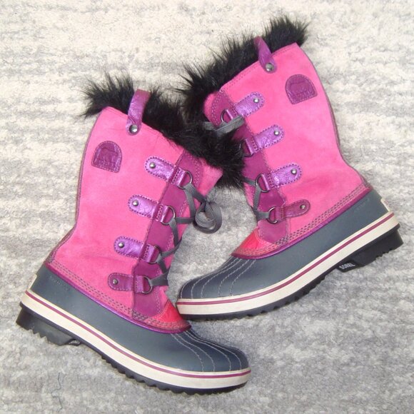 Sorel Tofino Pink Suede Waterproof Snow Boots Girls Size 5 - Picture 9 of 15